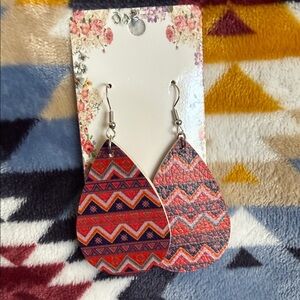 Vibrant Geometric Teardrop Earrings